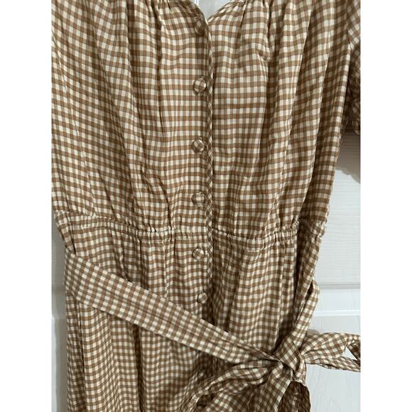 Reformation Roland Dress Anzo Check Midi Gingham Size Small New - Picture 8 of 13